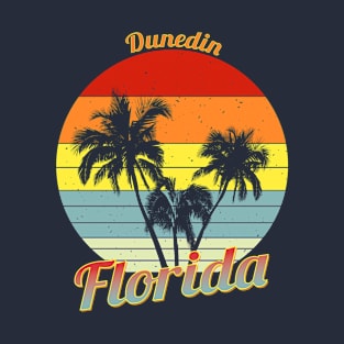 Dunedin Florida Retro Tropical Palm Trees Vacation T-Shirt