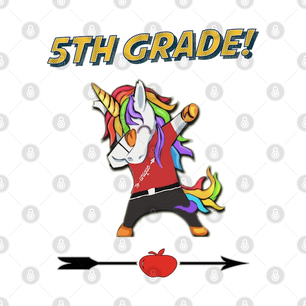 5th Grade Funny Dabbing Unicorn Boy Design by familycuteycom