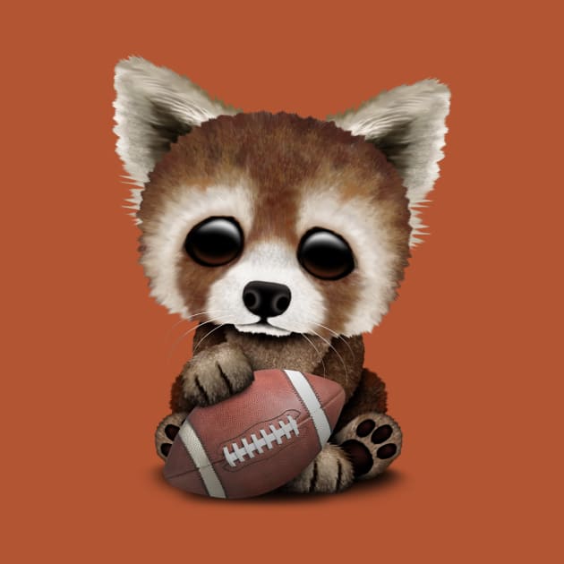 Cute Baby Red Panda Playing With Football by jeffbartels