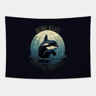 orca end captivity, animal rescuer, animal rights, gift present ideas Tapestry