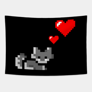 Cute cat with hearts | Cat lover shirt Tapestry