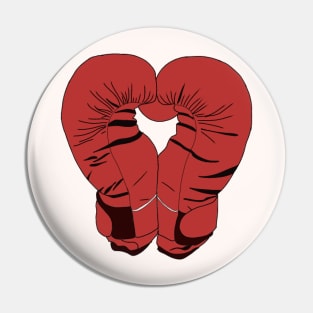 Red Boxing Gloves such as Heart - Pair of Boxing Gloves Pin