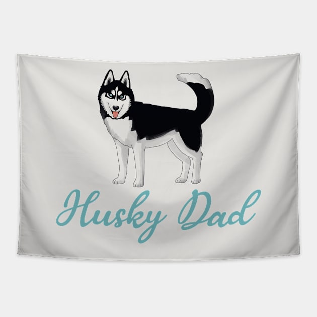 Husky Dad Tapestry by okpinsArtDesign