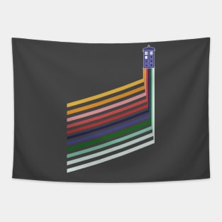 13th Doctor Retro Diagonal Stripes Tapestry