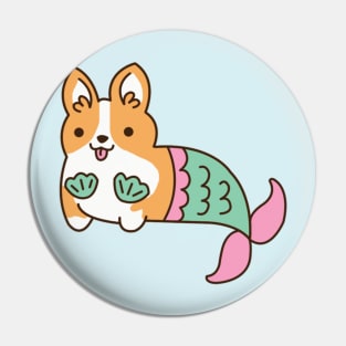 Mermaid Corgi Pin