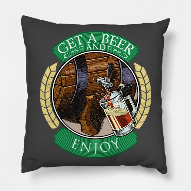 Get a beer and enjoy Pillow by Don Güero Laboratories