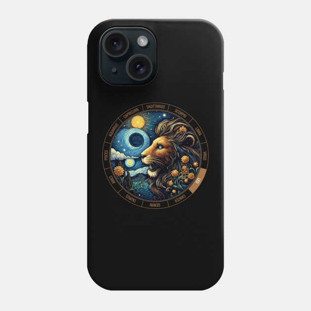 ZODIAC Leo - Astrological LEO - LEO - ZODIAC sign - Van Gogh style - 10 Phone Case by ArtProjectShop