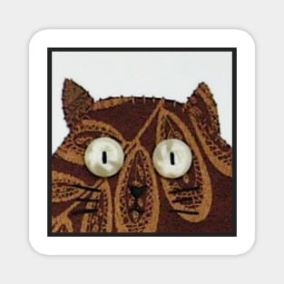 Excerpt from 3 Fat Cats #1-Brown Cat-Digitally Enhanced Magnet