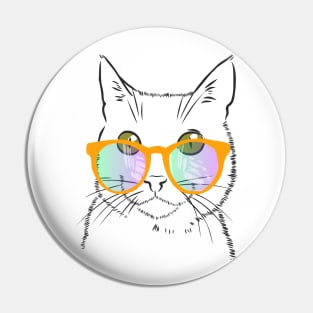 cute cat with beautiful glasses Pin
