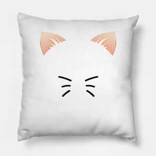 Vintage Peace Cat Sign White Hippie T-shirt Pillow