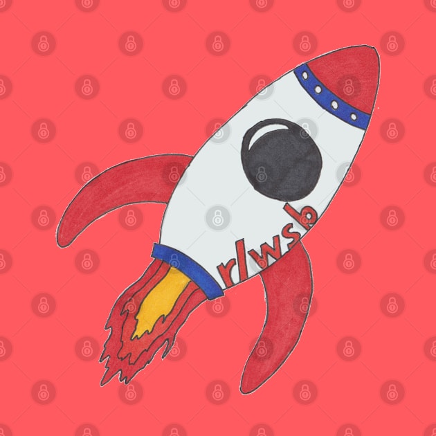 Wallstreetbets cartoon rocket by PlantEngineer