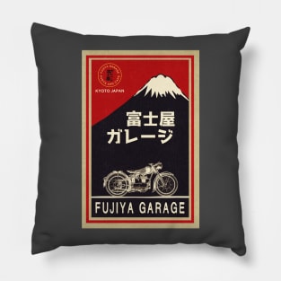 Vintage Japanese Moto Garage Pillow