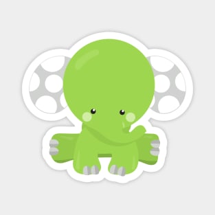 Cute Elephant, Little Elephant, Green Elephant Magnet