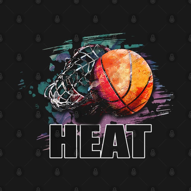 Retro Pattern Heat Basketball Classic Style by Irwin Bradtke