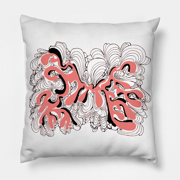 Abstract doodle art Pillow by TKDoodle