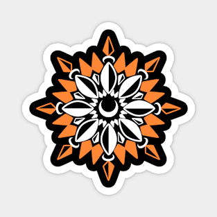 Abstract Moon Flower Print (Orange) Magnet