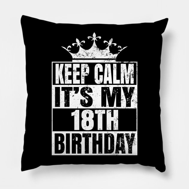 18 Years Old - 18th Birthday Vintage Retro Gift Pillow by Grabitees