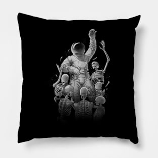 Astronaut Skeleton Scaping Hell by Tobe Fonseca Pillow