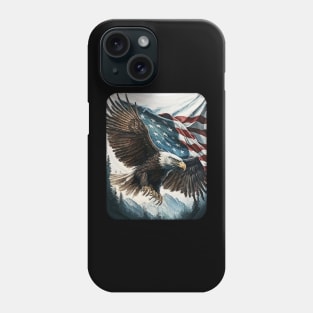 Eagle Flying with Flag Phone Case