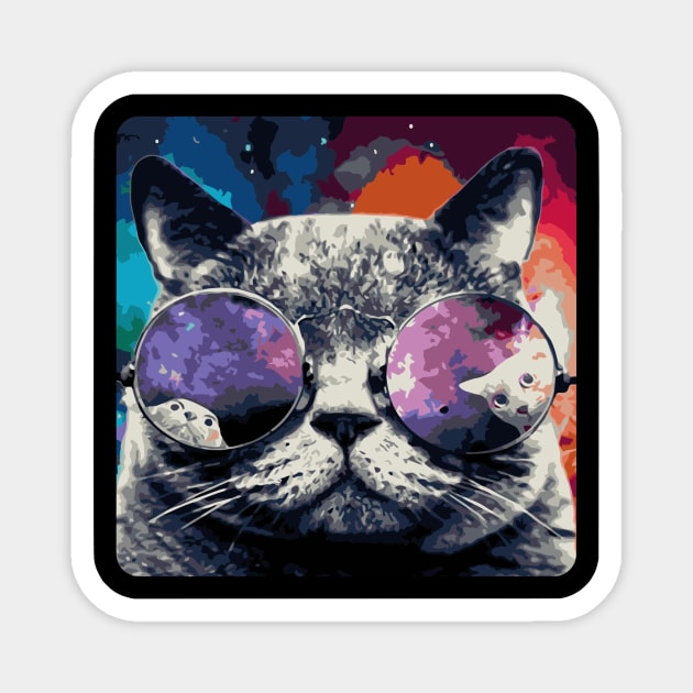 Cat with glasses Magnet by stkUA