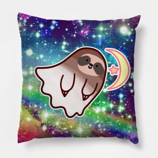 Ghost Sloth - Rainbow Space Pillow