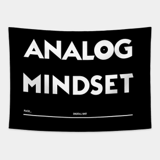 Analog Mindset text design Tapestry