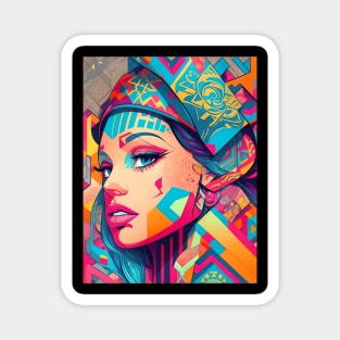 Woman In Urban WallStyle - AI Art Magnet