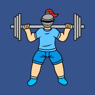 Cute cartoon knight weightlifting T-Shirt