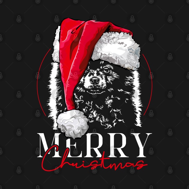 Funny Santa Pomeranian Merry Christmas dog mom by wilsigns