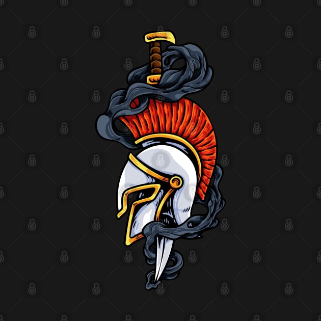Sparta Helmet And Sword by andhiika