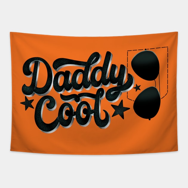 Daddy Cool. Hand Lettering in Retro Style. For amazing dads. Tapestry by CalliLetters