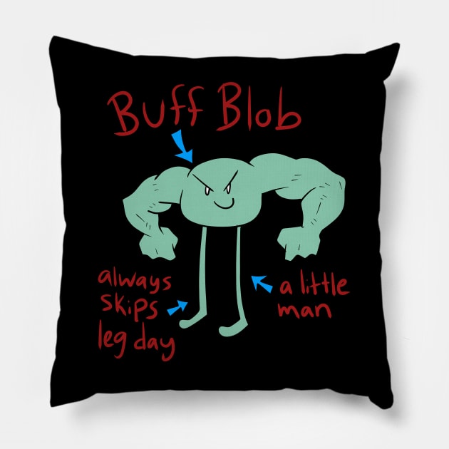 Silly Buff Blob Man Pillow by saradaboru