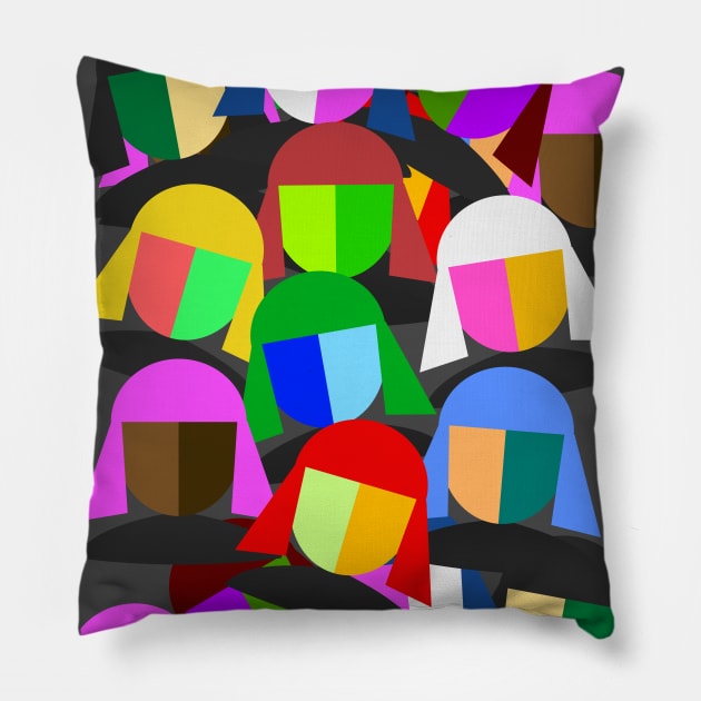 Abstract Faces Pillow by vidka91@yahoo.com