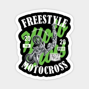 Freestyle Motocross FMX No Fear Green Magnet