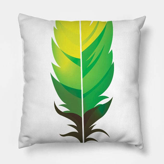 Colorful nature feather Pillow by uniboutique