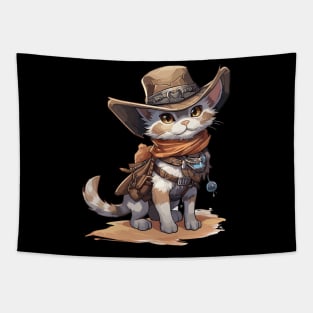 Cute Sheriff Cat with a Cowboy Hat Tapestry