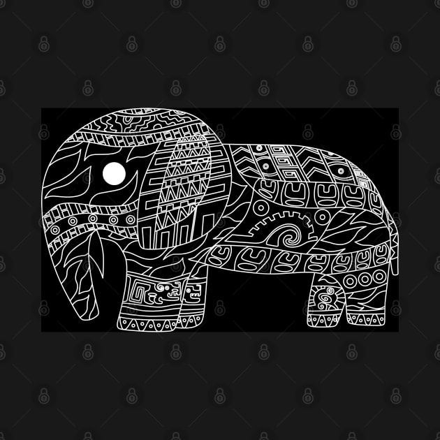 indie elephant in bazar of pattern ecopop by jorge_lebeau