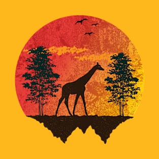 Sunset forest and giraffe T-Shirt