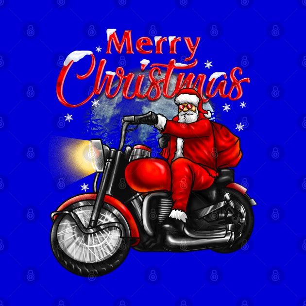 Merry Christmas Biker Santa by AngelFlame