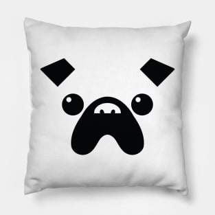 Minimalist Pug Face / Screaming Face Rollercoaster Dude Illusion Pillow