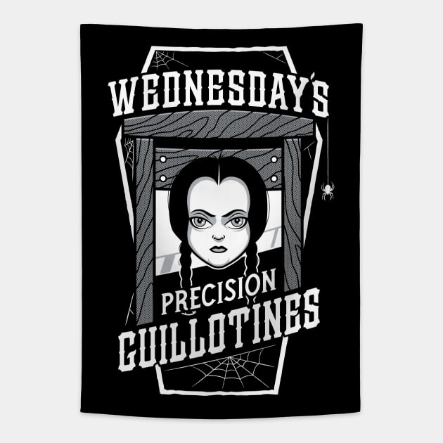 Wednesday's Guillotines - Creepy Cute Goth - Spooky Vintage Coffin Tapestry by Nemons