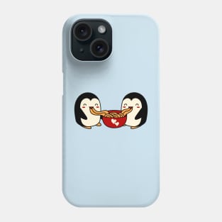 Cute Penguins Eating Noodles Phone Case