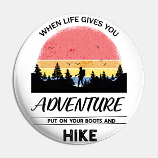 Adventure Hiker Artwork Pin