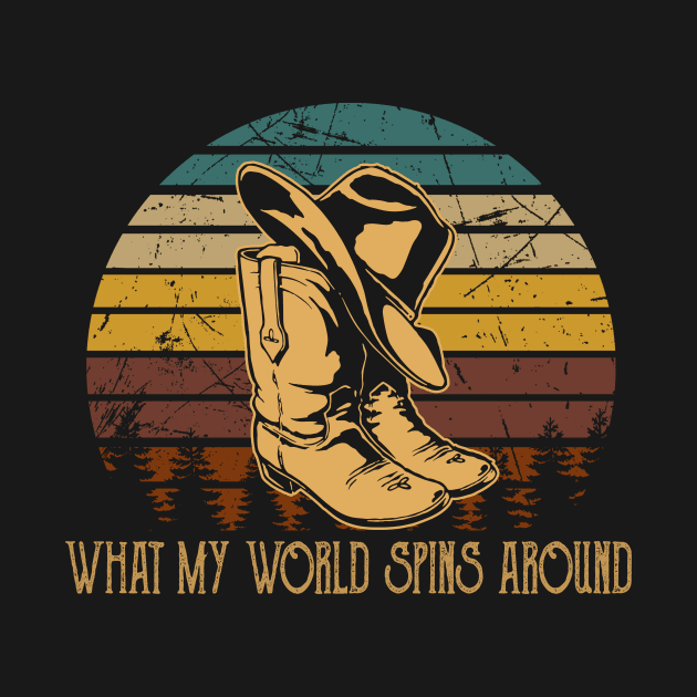 What My World Spins Around Cowboy Boots by Maja Wronska