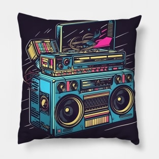 Ghetto Blaster Boom Box 80s Hip-Hop Stereo Pillow