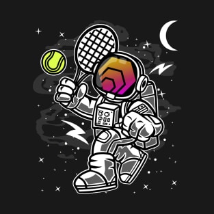 Astronaut Tennis HEX Coin To The Moon HEX Crypto Token Cryptocurrency Blockchain Wallet Birthday Gift For Men Women Kids T-Shirt