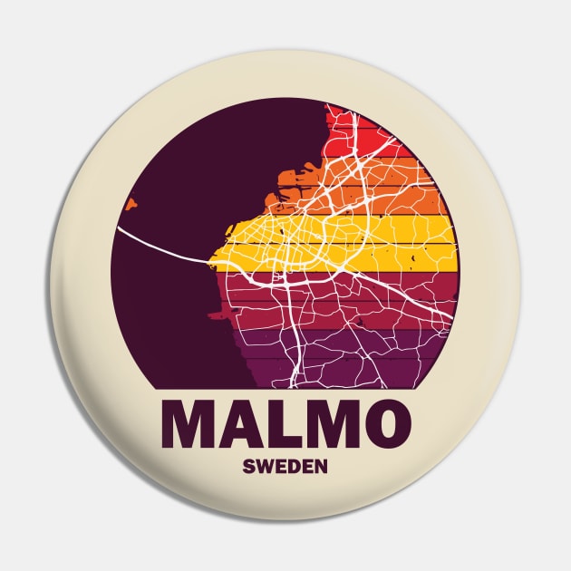 Malmo Retro Maps Pin by yvi