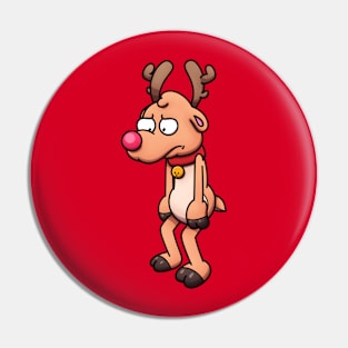 Sad Christmas Reindeer Pin