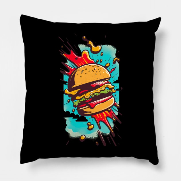 Burger lover Pillow by Greeck