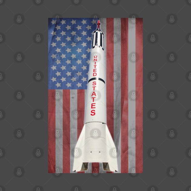 American Flag Space Rocket NASA by W.Pyzel